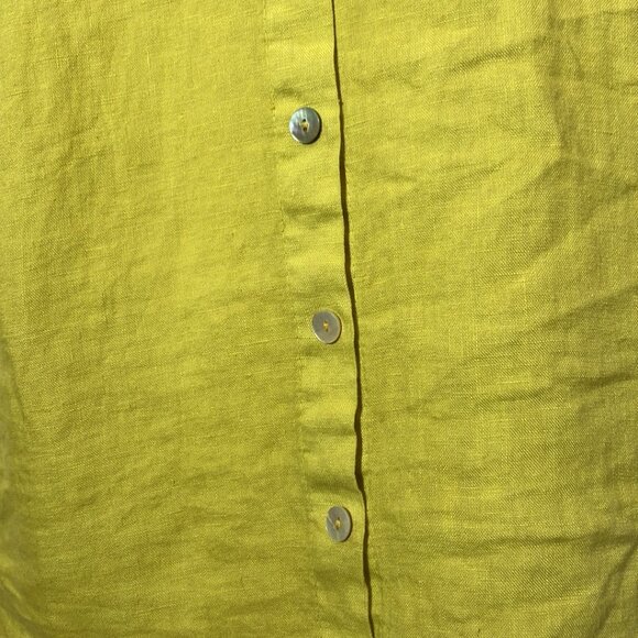 NWOT Terzo Millennio linen high-low top blouse shirt lime green flowy loose S - Picture 3 of 5